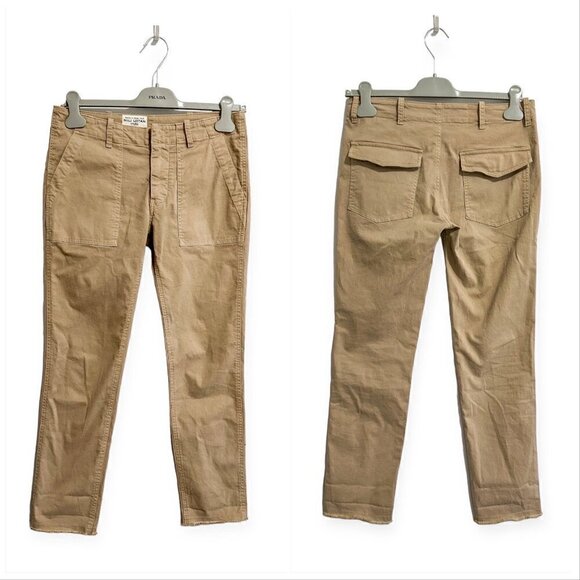 Nili Lotan Jenna Cropped Raw-Edge Pants, Beige,‎ /Sand Size 2 - Picture 1 of 14